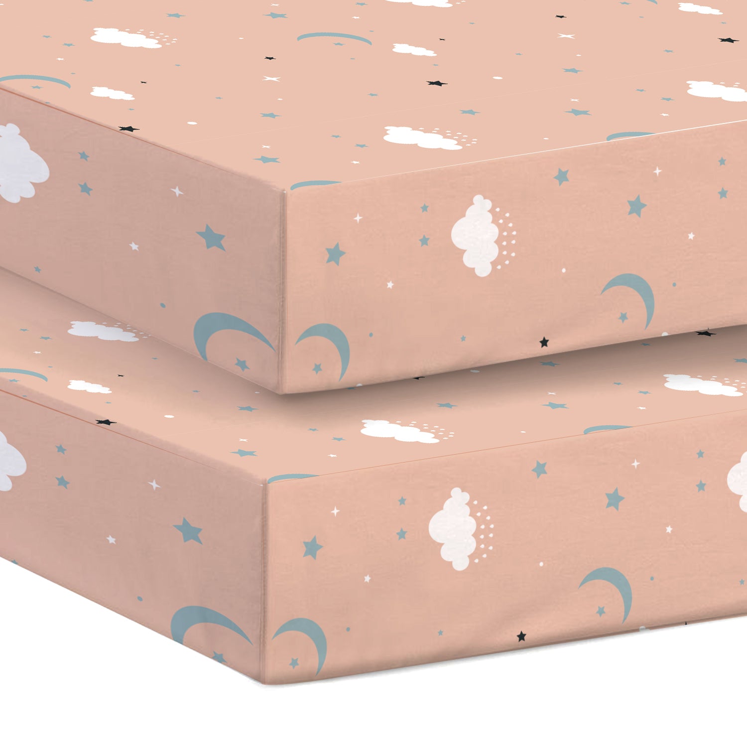 Premium Cotton 3-Piece Baby Crib Bedding Set (120x60 cm) Fitted Baby Mattress Sheets and Protector Dream Night