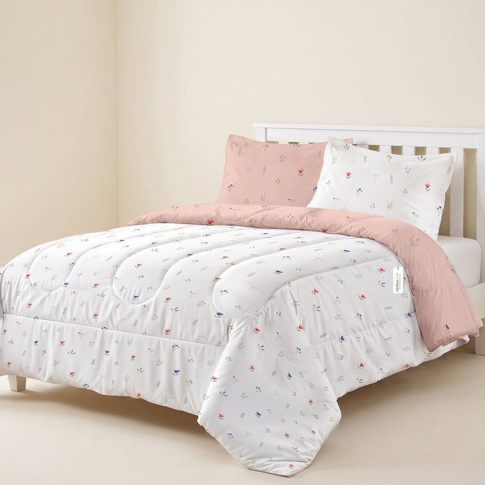 Premium Cotton 4PC Bedding Set Kids Comforter Set 160x220cm Peach Blossom