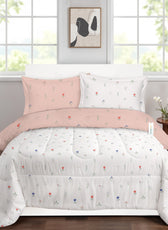 Premium Cotton 4PC Bedding Set Kids Comforter Set 160x220cm Peach Blossom