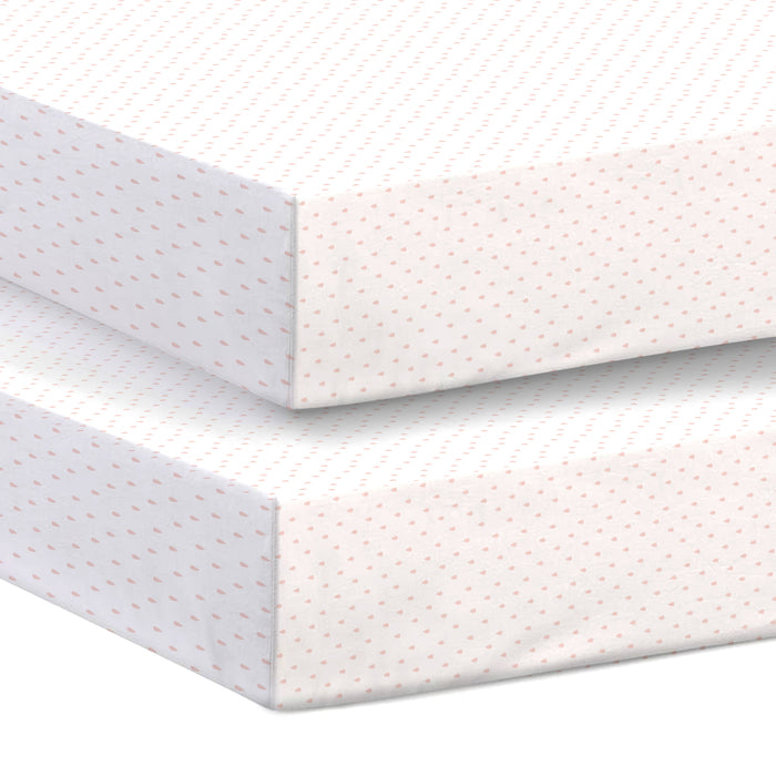 Premium Cotton 2PC Crib Sheets (120x60 cm) Soft, Breathable, Fitted Baby Mattress Sheets Pastel Clouds