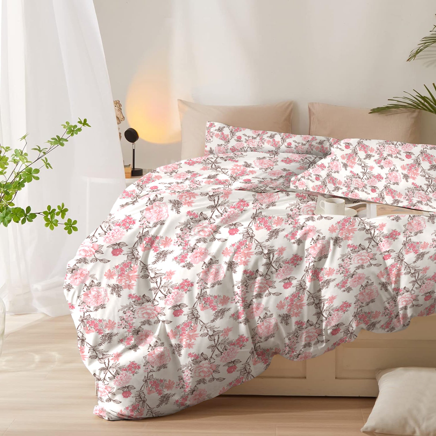 Duvet Cover 4 piece set Queen size High quality 220x240 duvet cover with Fitted sheet and pillow cases Abstract Harmony - Cotton Home