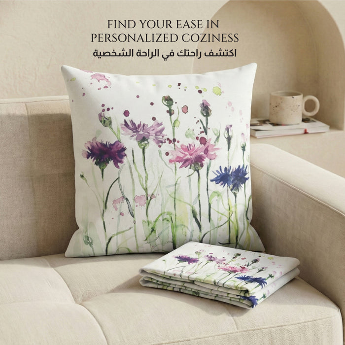 Cotton Decorative Throw Pillows Pack of 2 - 45x45 cm Square, Pink