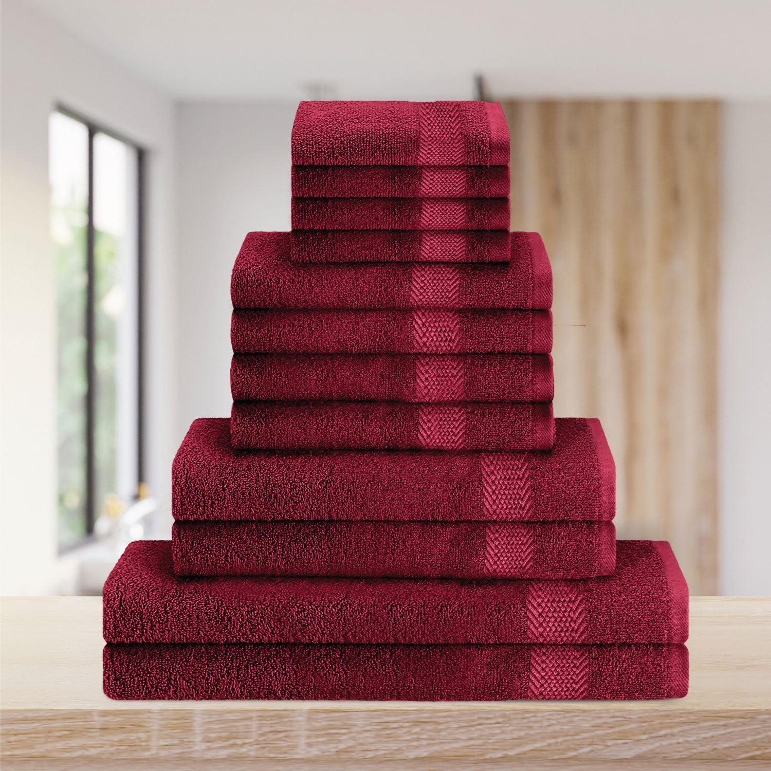 Cotton Towels 12 Piece Set-Soft Feel, Quick Dry, Highly Absorbent Durable Towels - Cotton Home
