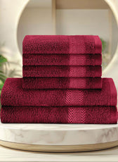 Cotton Face Towel and Hand Towel 6 Piece Set-Soft Feel, Quick Dry, Highly Absorbent Durable Towels - Cotton Home