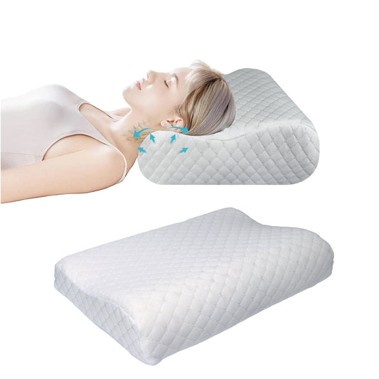 High Quality Standard Size 40x60 (9x11) Knitted Anti Snore Contour Cervical Neck Support Memory Foam Pillow with Washable White Cover - Cotton Home