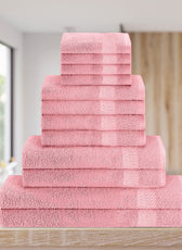 Cotton Towels 12 Piece Set-Soft Feel, Quick Dry, Highly Absorbent Durable Towels - Cotton Home