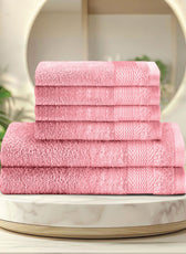 Cotton Face Towel and Hand Towel 6 Piece Set-Soft Feel, Quick Dry, Highly Absorbent Durable Towels - Cotton Home
