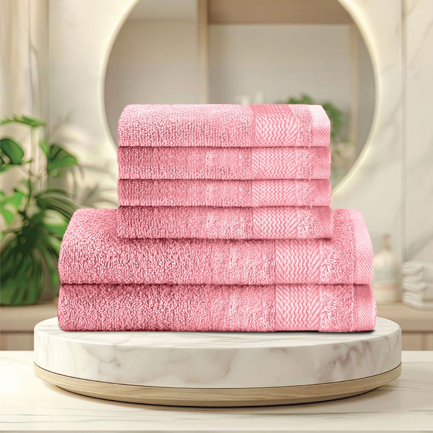Cotton Face Towel and Hand Towel 6 Piece Set-Soft Feel, Quick Dry, Highly Absorbent Durable Towels - Cotton Home
