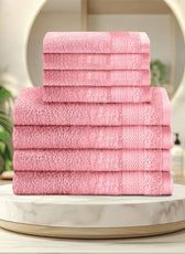 Cotton Face Towel and Hand Towel 8 Piece Set-Soft Feel, Quick Dry, Highly Absorbent Durable Towels - Cotton Home