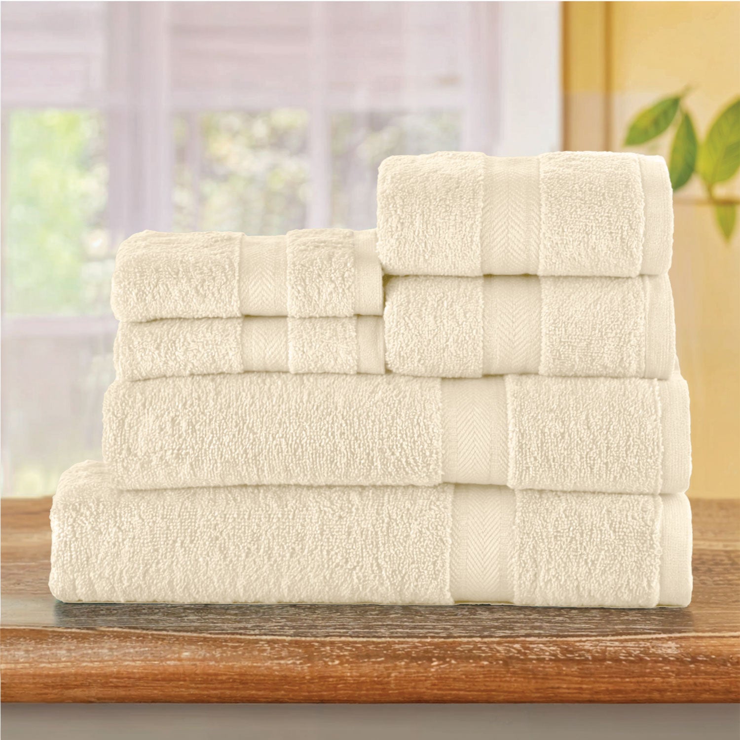 Cotton Towels 6 Piece Set-Soft Feel, Quick Dry, Highly Absorbent Durable Towels - Cotton Home