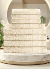 Cotton Face Towel and Hand Towel 8 Piece Set-Soft Feel, Quick Dry, Highly Absorbent Durable Towels - Cotton Home