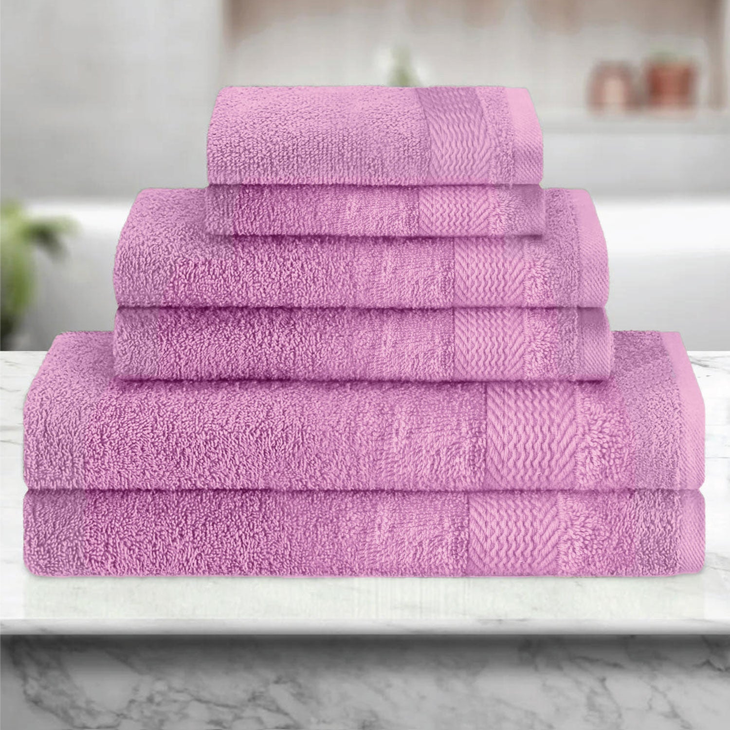 Cotton 6 Piece Towel Set-Soft Feel, Quick Dry, Highly Absorbent Durable Towels - Cotton Home