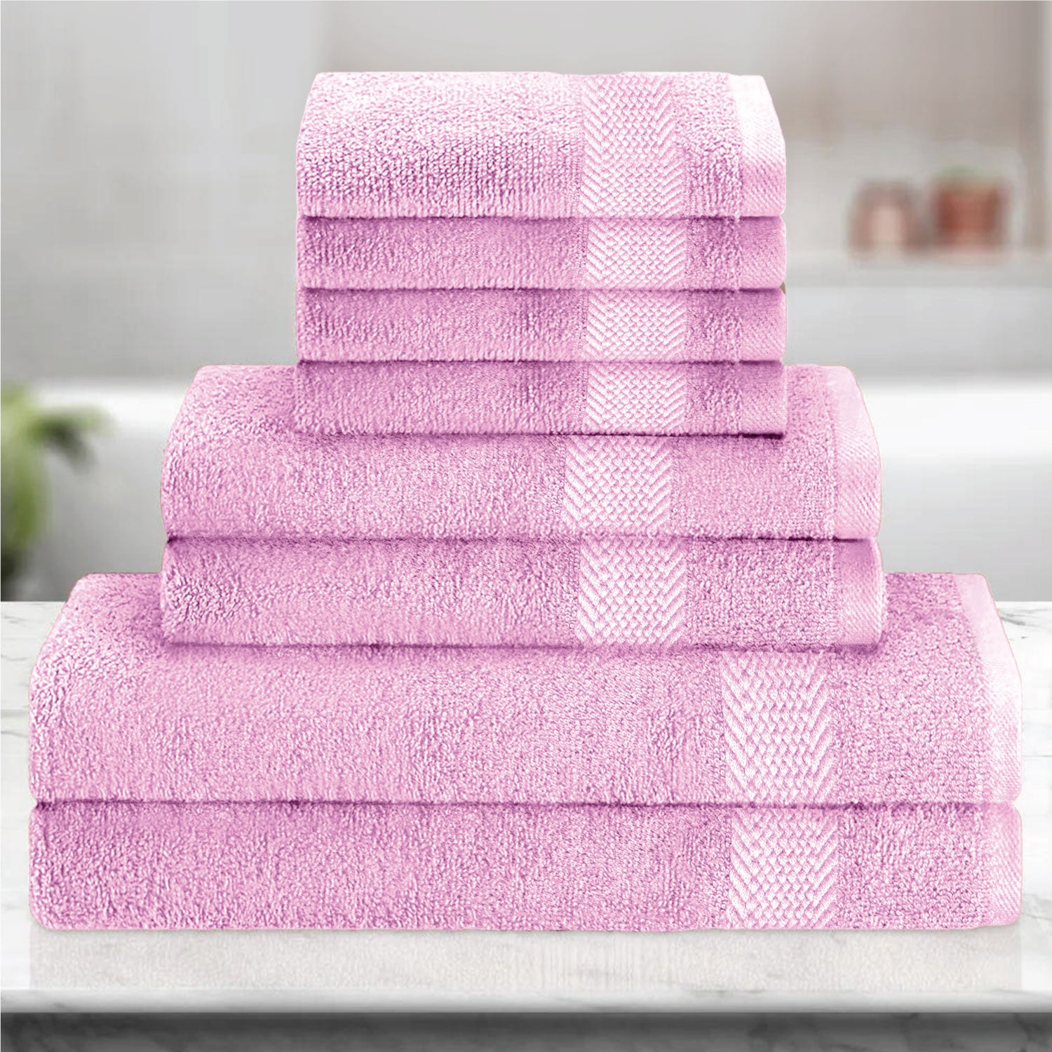 Cotton 6 Piece Towel Set-Soft Feel, Quick Dry, Highly Absorbent Durable Towels - Cotton Home