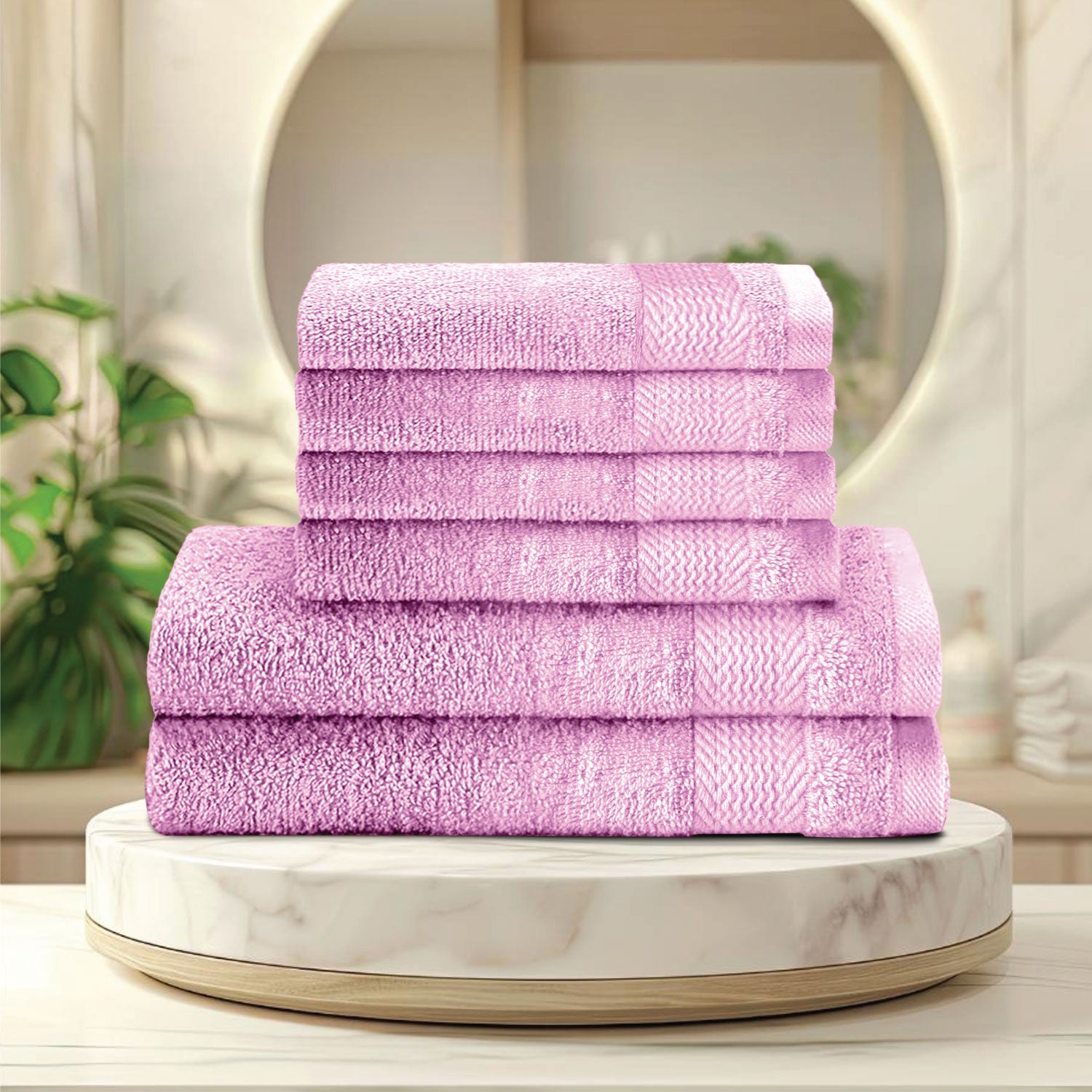 Cotton Face Towel and Hand Towel 6 Piece Set-Soft Feel, Quick Dry, Highly Absorbent Durable Towels - Cotton Home