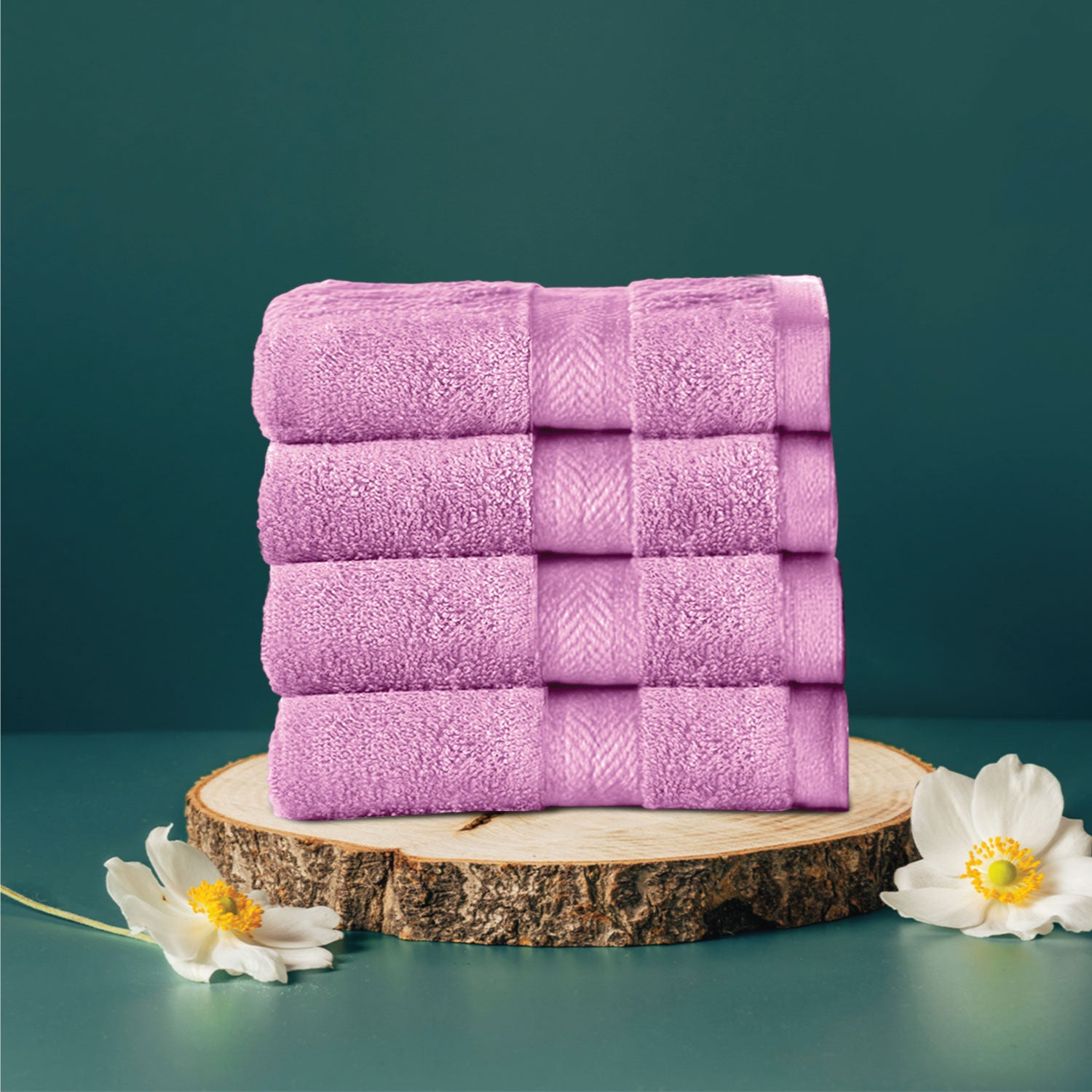 Cotton Face Towel Pack of 4 Soft Feel, Quick Dry, Highly Absorbent Durable Towels - Cotton Home