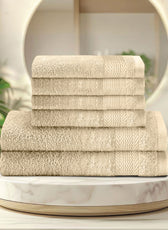 Cotton Face Towel and Hand Towel 6 Piece Set-Soft Feel, Quick Dry, Highly Absorbent Durable Towels - Cotton Home