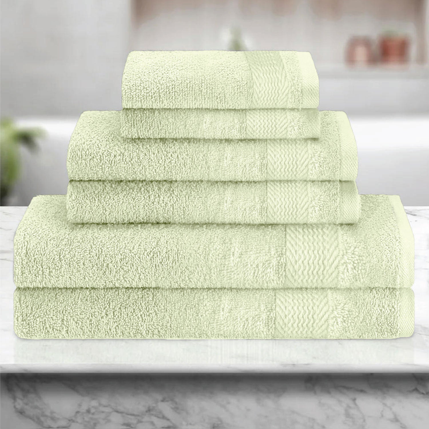 Cotton 6 Piece Towel Set-Soft Feel, Quick Dry, Highly Absorbent Durable Towels - Cotton Home