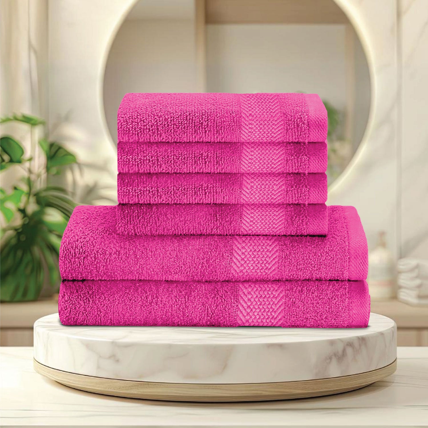 Cotton Face Towel and Hand Towel 6 Piece Set-Soft Feel, Quick Dry, Highly Absorbent Durable Towels - Cotton Home