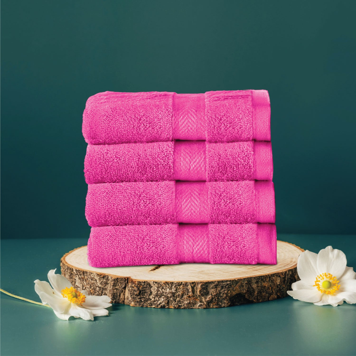 Cotton Face Towel Pack of 4 Soft Feel, Quick Dry, Highly Absorbent Durable Towels - Cotton Home