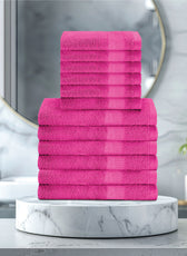 Cotton Face Towel and Hand Towel 12 Piece Set-Soft Feel, Quick Dry, Highly Absorbent Durable Towels - Cotton Home