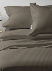 6 Piece  Duvet Cover Set 220x240cm King - Gray Stripe - Cotton Home