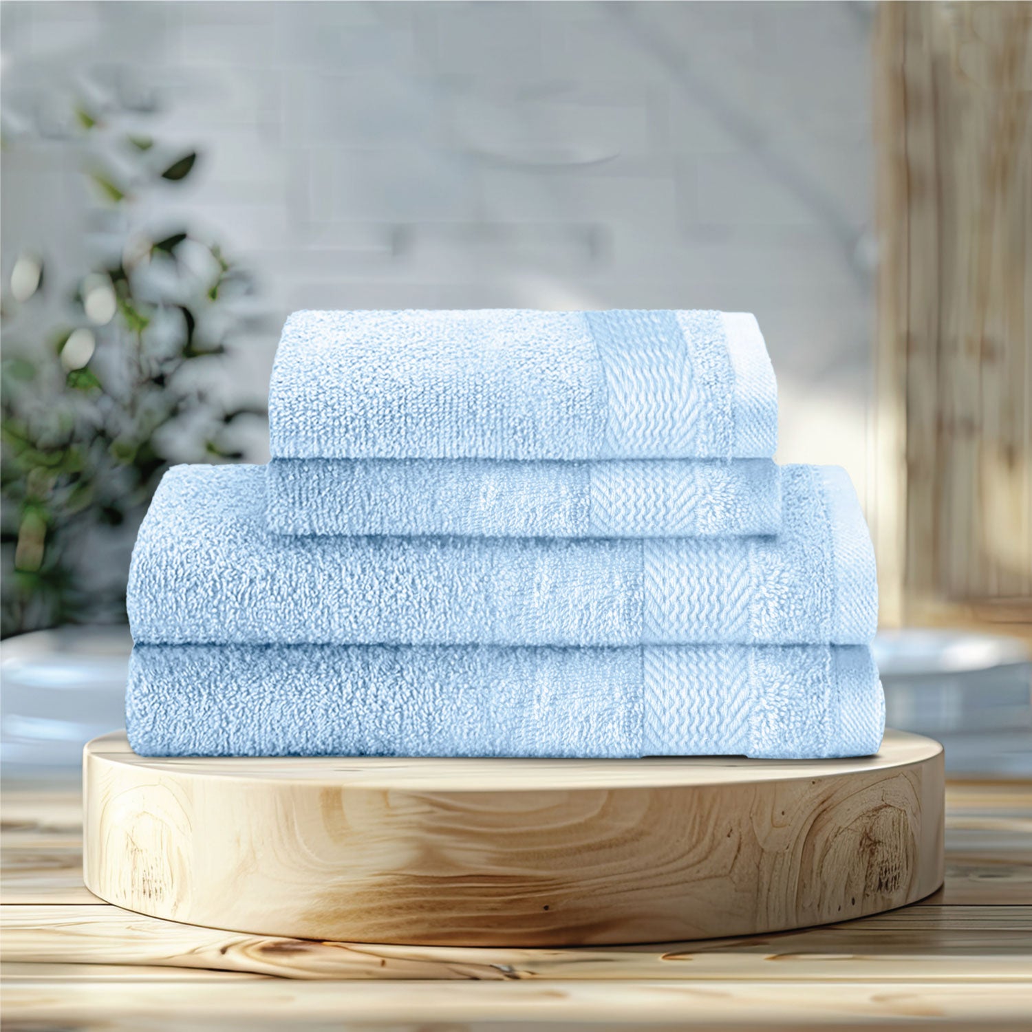 Cotton Face Towel and Hand Towel 4 Piece Set-Soft Feel, Quick Dry, Highly Absorbent Durable Towels - Cotton Home
