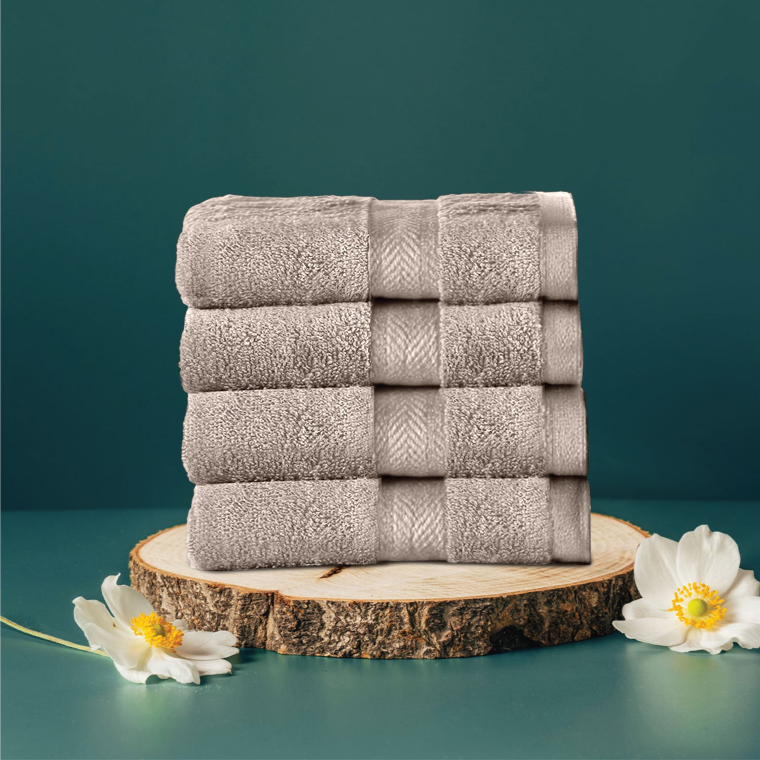 Cotton Face Towel Pack of 4 Soft Feel, Quick Dry, Highly Absorbent Durable Towels - Cotton Home