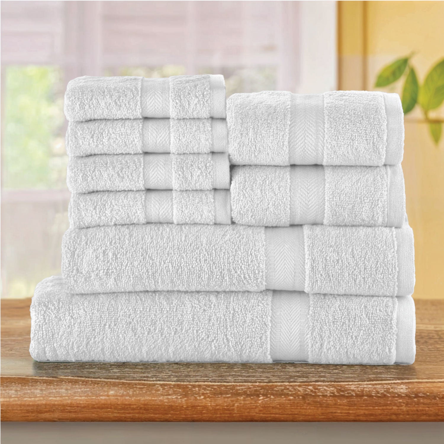 Cotton Towels 8 Piece Set-Soft Feel, Quick Dry, Highly Absorbent Durable Towels - Cotton Home