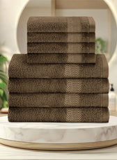 Cotton Face Towel and Hand Towel 8 Piece Set-Soft Feel, Quick Dry, Highly Absorbent Durable Towels - Cotton Home