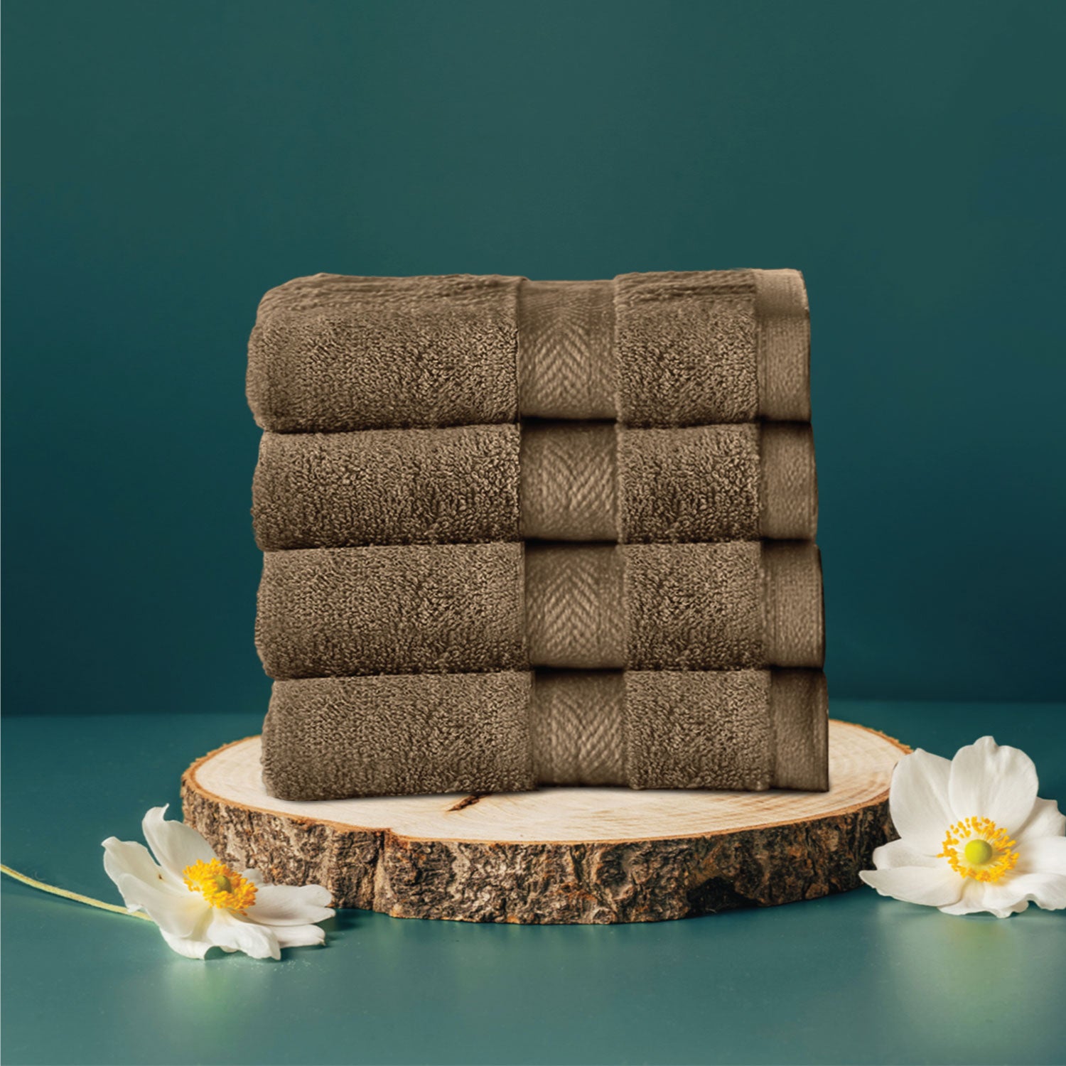 Cotton Face Towel Pack of 4 Soft Feel, Quick Dry, Highly Absorbent Durable Towels - Cotton Home