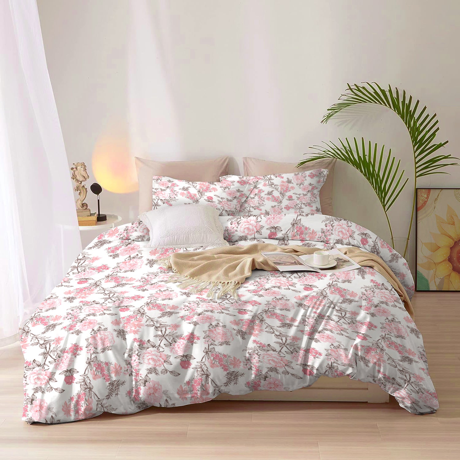 Duvet Cover 4 piece set Queen size High quality 220x240 duvet cover with Fitted sheet and pillow cases Abstract Harmony - Cotton Home