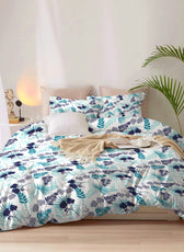 Duvet Cover 4 piece set Queen size High quality 220x240 duvet cover with Fitted sheet and pillow cases Forest - Cotton Home