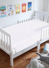 Premium Cotton 3-Piece Baby Crib Bedding Set (120x60 cm) Fitted Baby Mattress Sheets and Protector Pastel Clouds