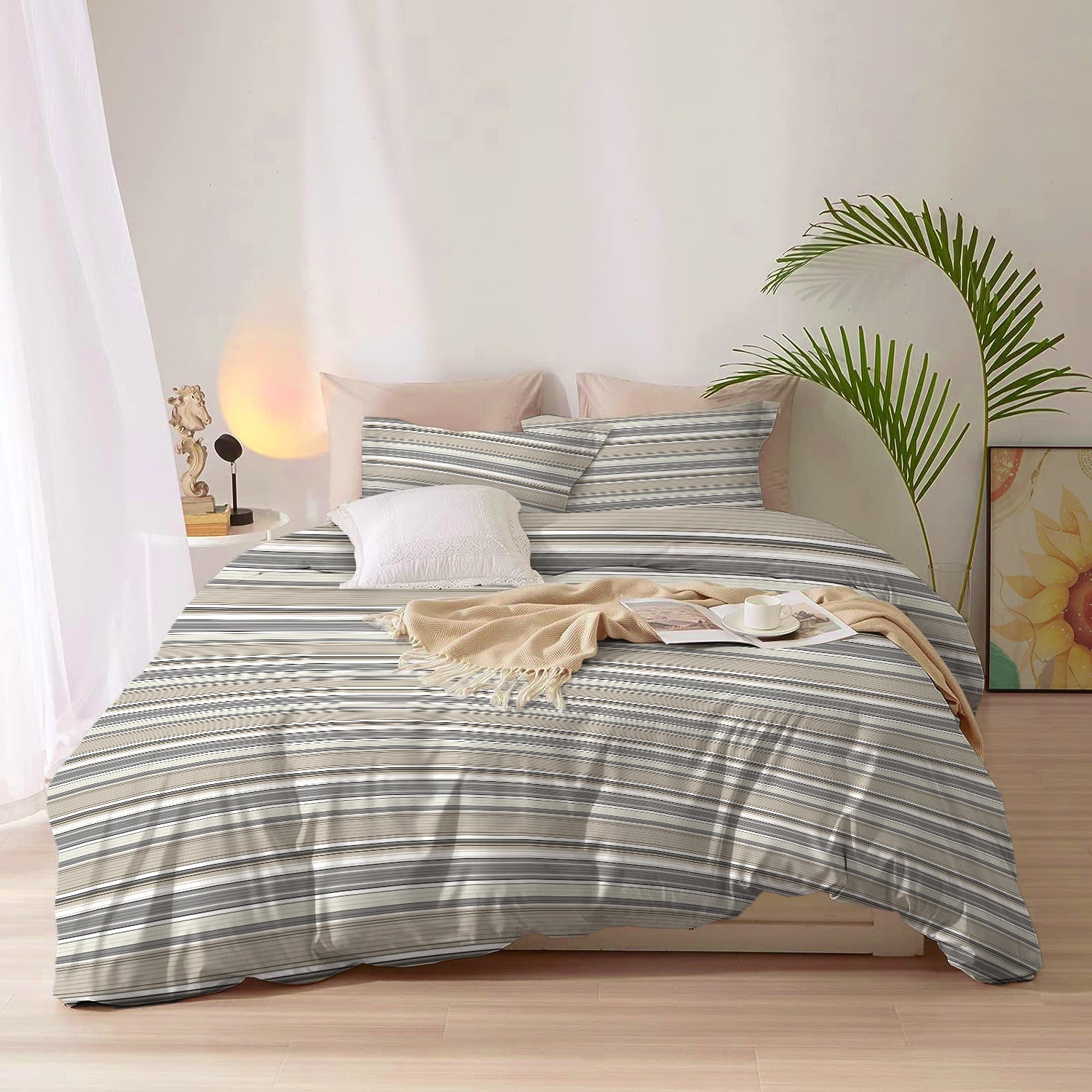 Duvet Cover 4 piece set Super King size High quality 240x260 duvet cover with Fitted sheet and pillow cases Fusion - Cotton Home