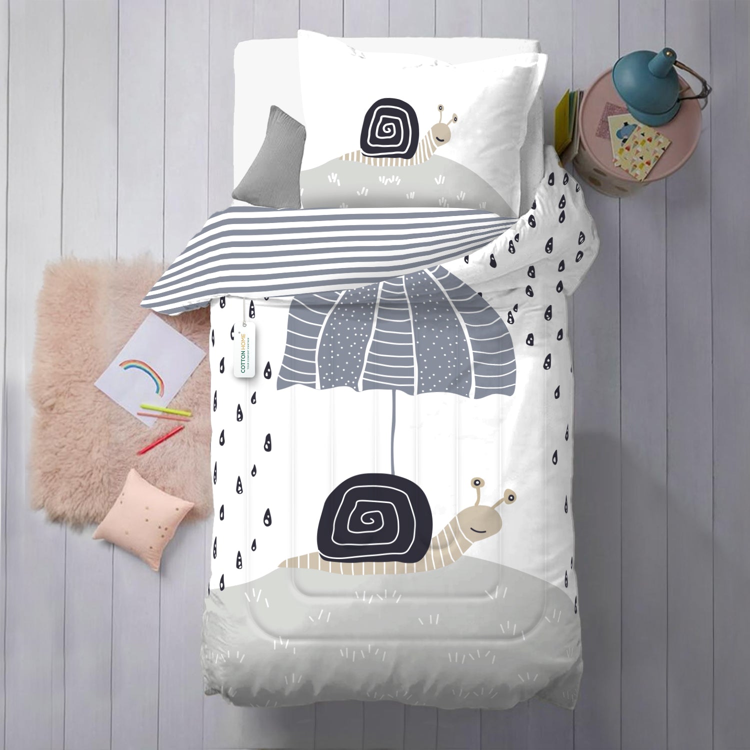 3Piece Baby Crib Comforter Set 90x120 Cotton Comforter, Filled Pillow & Pillow Cover – Shelly Rains