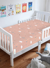 Premium Cotton 3-Piece Baby Crib Bedding Set (120x60 cm) Fitted Baby Mattress Sheets and Protector Dream Night