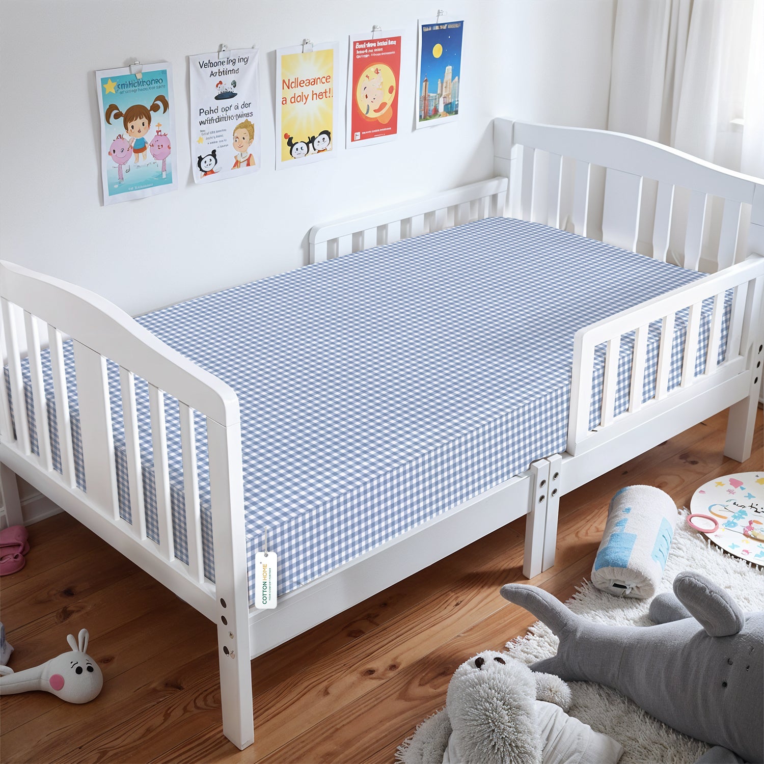 Premium Cotton 2PC Crib Sheets (120x60 cm) Soft, Breathable, Fitted Baby Mattress Sheets Little Cars
