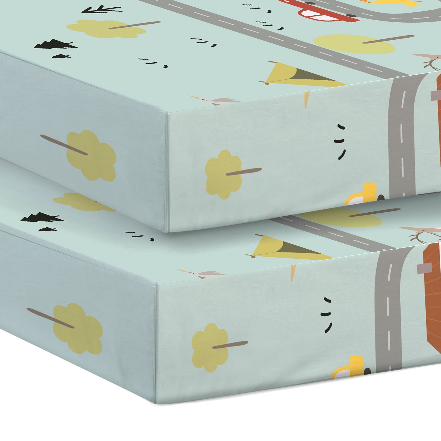 Premium Cotton 3-Piece Baby Crib Bedding Set (120x60 cm) Fitted Baby Mattress Sheets and Protector Dream Home