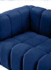 Gwen 3 Seater Sofa Velvet Fabric - Navy Blue - L231cm x W89cm X 75cm - Cotton Home