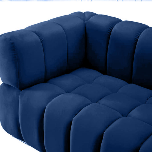 Gwen 3 Seater Sofa Velvet Fabric - Navy Blue - L231cm x W89cm X 75cm - Cotton Home