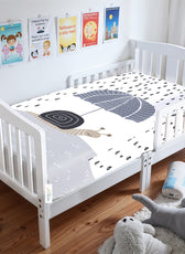 Premium Cotton 3-Piece Baby Crib Bedding Set (120x60 cm) Fitted Baby Mattress Sheets and Protector Shelly Rains