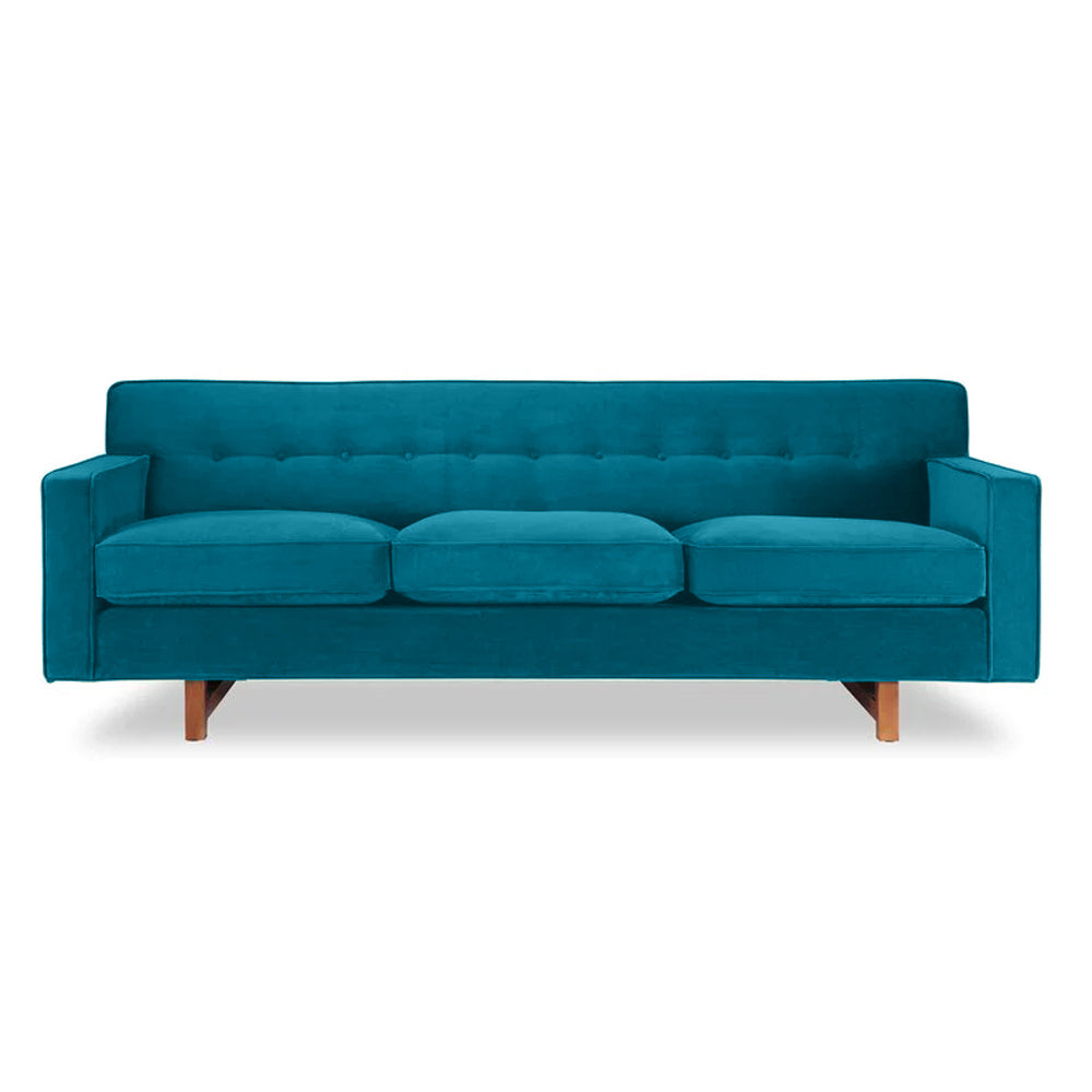 Gleason 3-Seater Velvet Sofa - Luxurious Emerald Green Upholstery - L220cm x W85cm x H76cm - Free Delivery & Assembly - Cotton Home