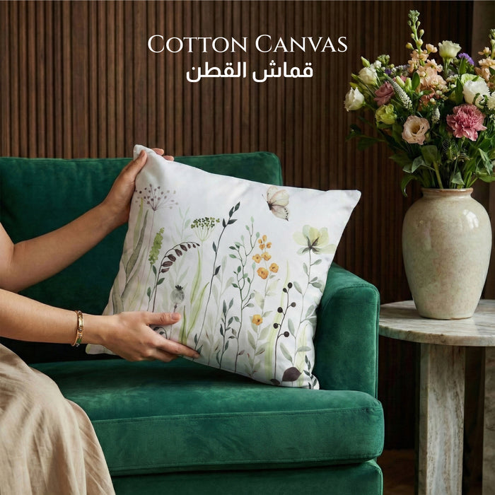 Cotton Decorative Throw Pillows Pack of 2 - 45x45 cm Square, Floral