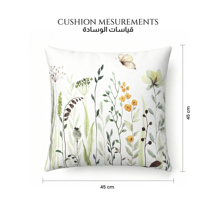 Cotton Decorative Throw Pillows Pack of 2 - 45x45 cm Square, Floral