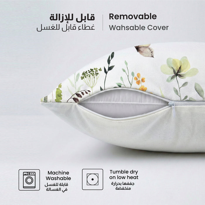 Cotton Decorative Throw Pillows Pack of 2 - 45x45 cm Square, Floral