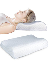 High Quality Mini Size 31x47cm (7x9) Knitted Anti Snore Contour Cervical Neck Support Memory Foam Pillow with Washable Grey Cover - Cotton Home