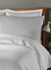 6 Piece Duvet Cover Set 220x240cm Queen - White Stripe - Cotton Home