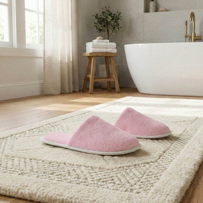 Turkish Luxury Spa Slippers for Men and Women Pack of 2 set  – Soft Lightweight Pink