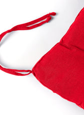 Premium Red Chair Pads with Ties suitable for Dining Room For Indoor Outdoor Garden Patio Kitchen Office Chairs - Cotton Home