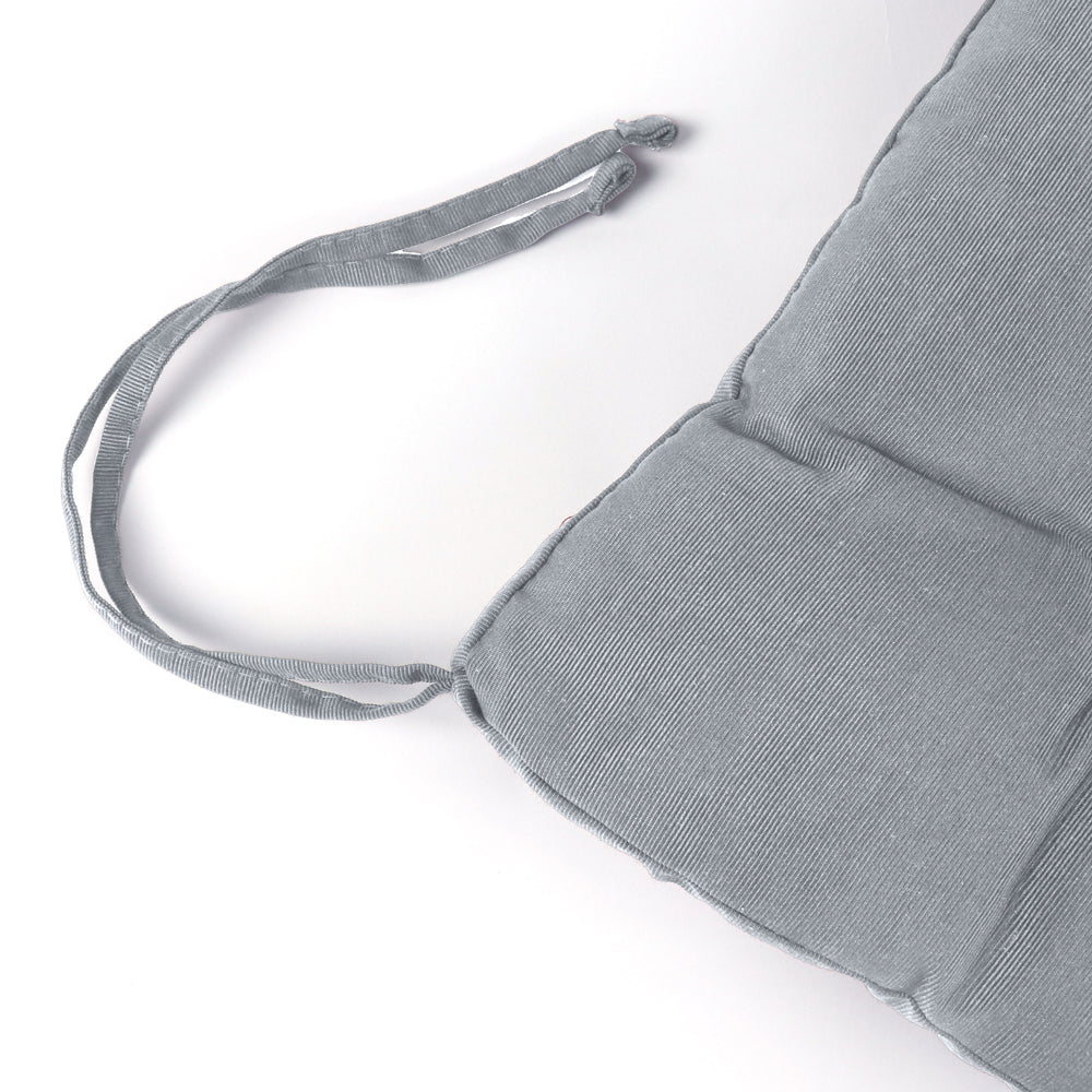 Premium Grey Chair Pads with Ties suitable for Dining Room For Indoor Outdoor Garden Patio Kitchen Office Chairs - Cotton Home